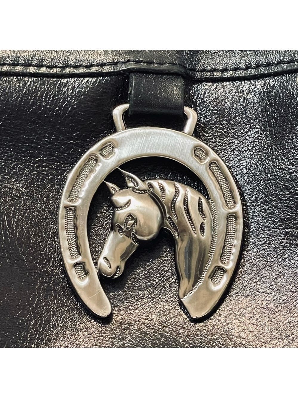 Patricia Nash Nazaire Equestrian Black Leather Bag Heritage Horseshoe EUC - Picture 16 of 16